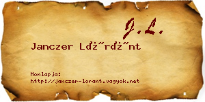 Janczer Lóránt névjegykártya