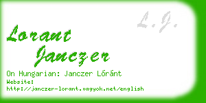 lorant janczer business card
